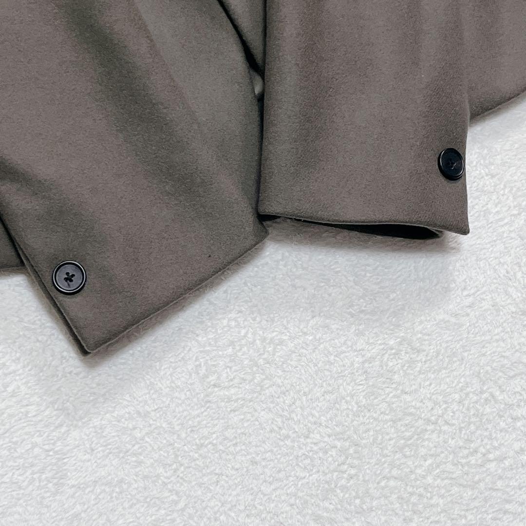 美品『エディフィス』スーパー140s メルトンチェスターコート XL オリーブ