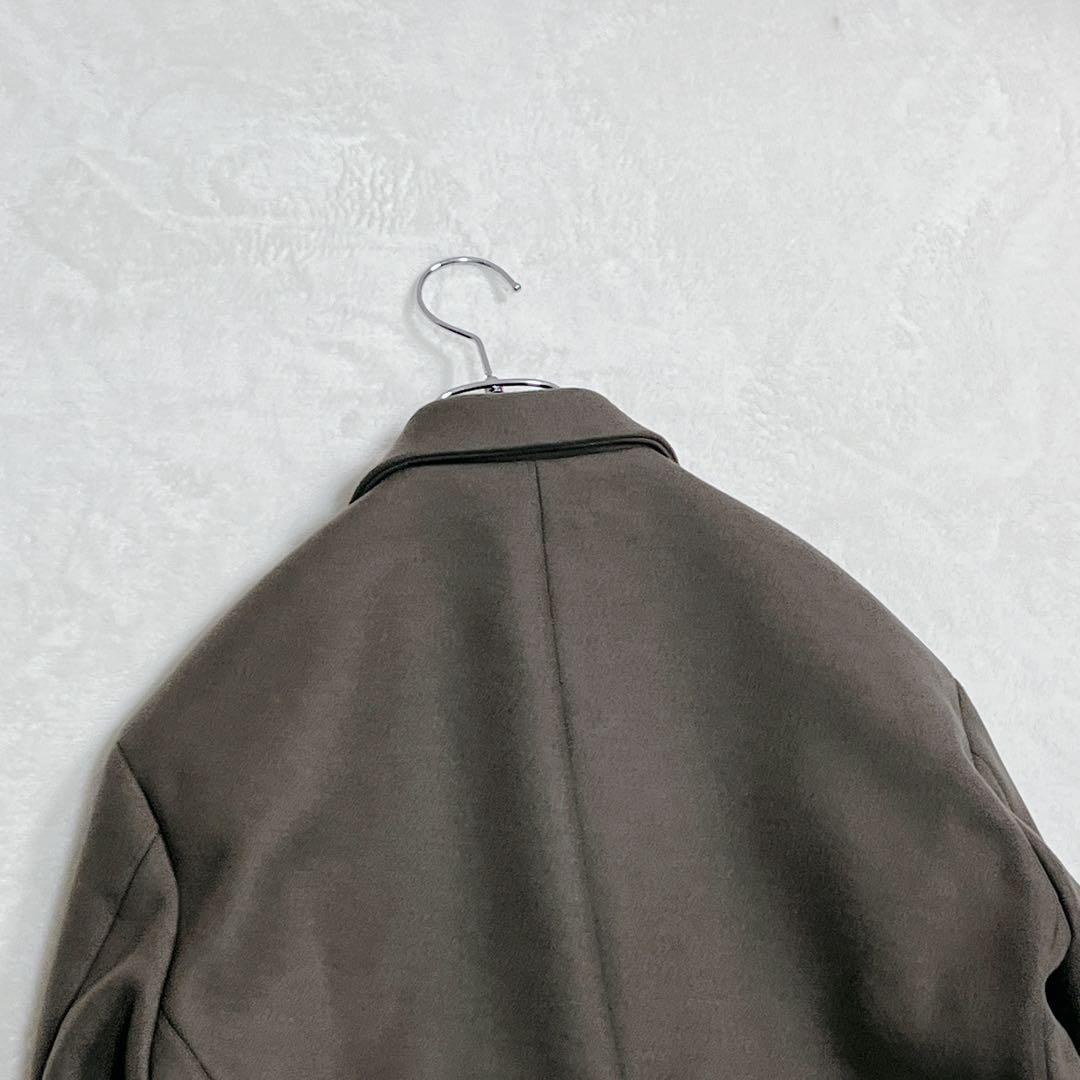 美品『エディフィス』スーパー140s メルトンチェスターコート XL オリーブ