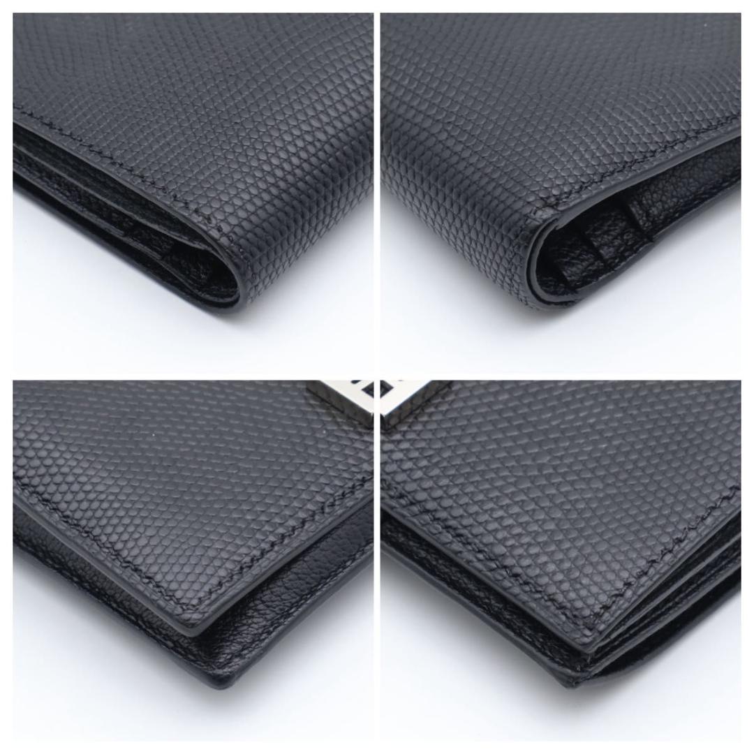 鑑定書付き【極美品】HERMES ベアンコンパクト　リザード　二つ折り財布　黒