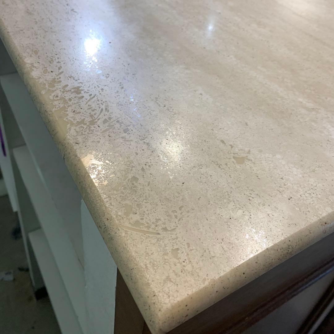 【直接取引限定】トラバーチン　天板　テーブルトップ　大理石　ベージュ