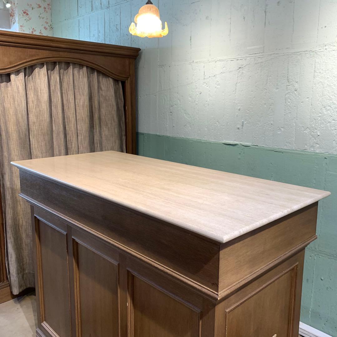 【直接取引限定】トラバーチン　天板　テーブルトップ　大理石　ベージュ