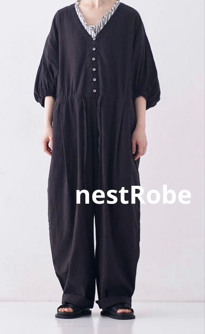 nest Robeネストローブ upcycleLinoバルーンスリーブサロペット