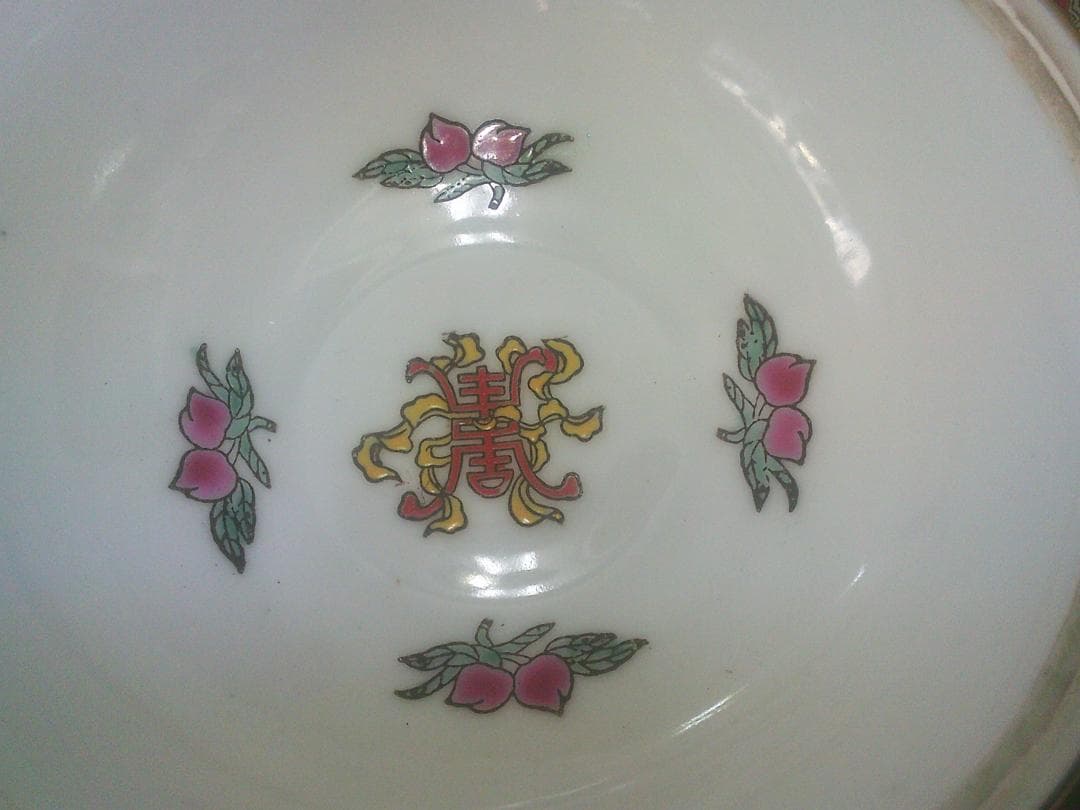 【蓋付容器　多色色絵　獅子桃文　描きこみ繊細　在銘・G13・中国】水差　壷　急須