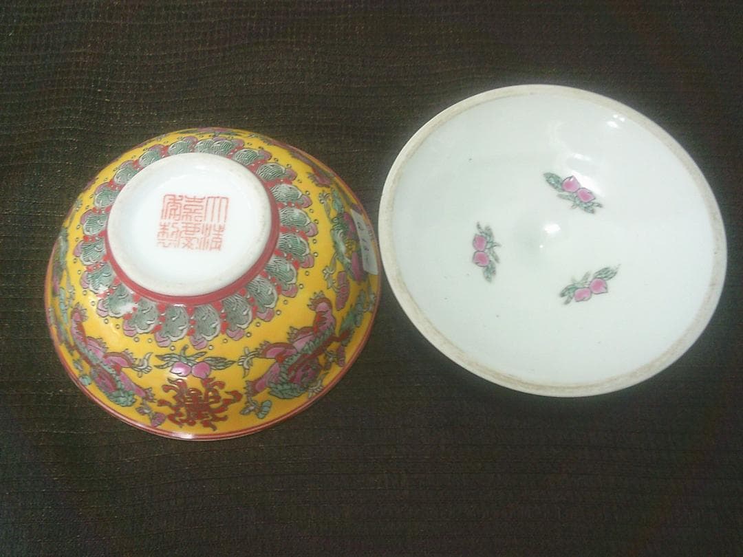 【蓋付容器　多色色絵　獅子桃文　描きこみ繊細　在銘・G13・中国】水差　壷　急須