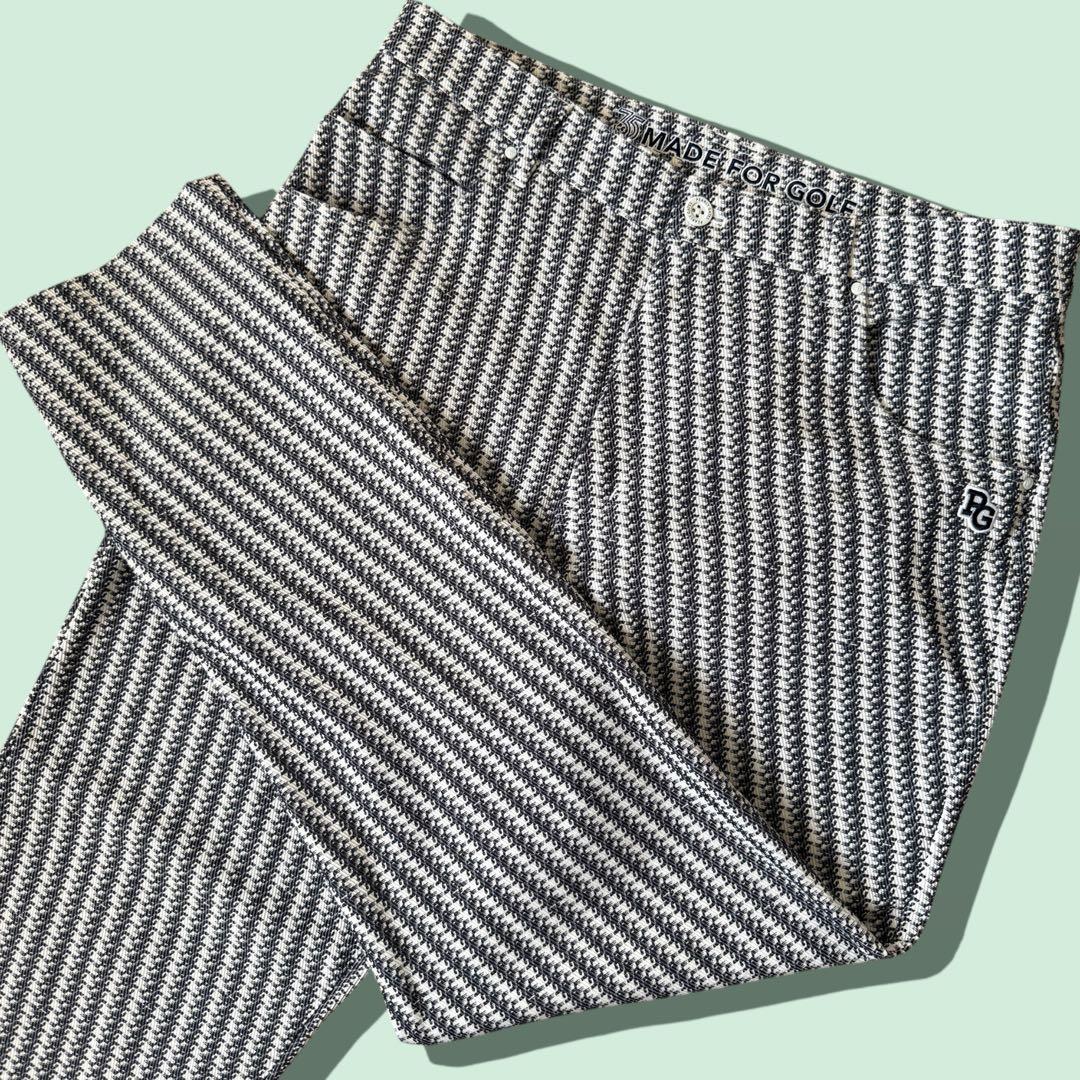 現行モデル　パーリーゲイツ　パンツ　総柄　紺　白　XL〜XXL相当 ネイビー　6