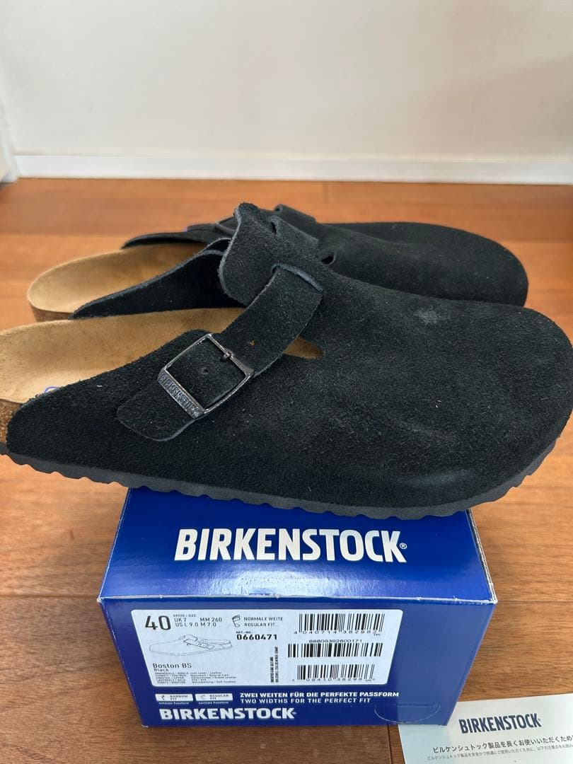 国内正規品BIRKENSTOCK BOSTON BLACK スエード 40 26