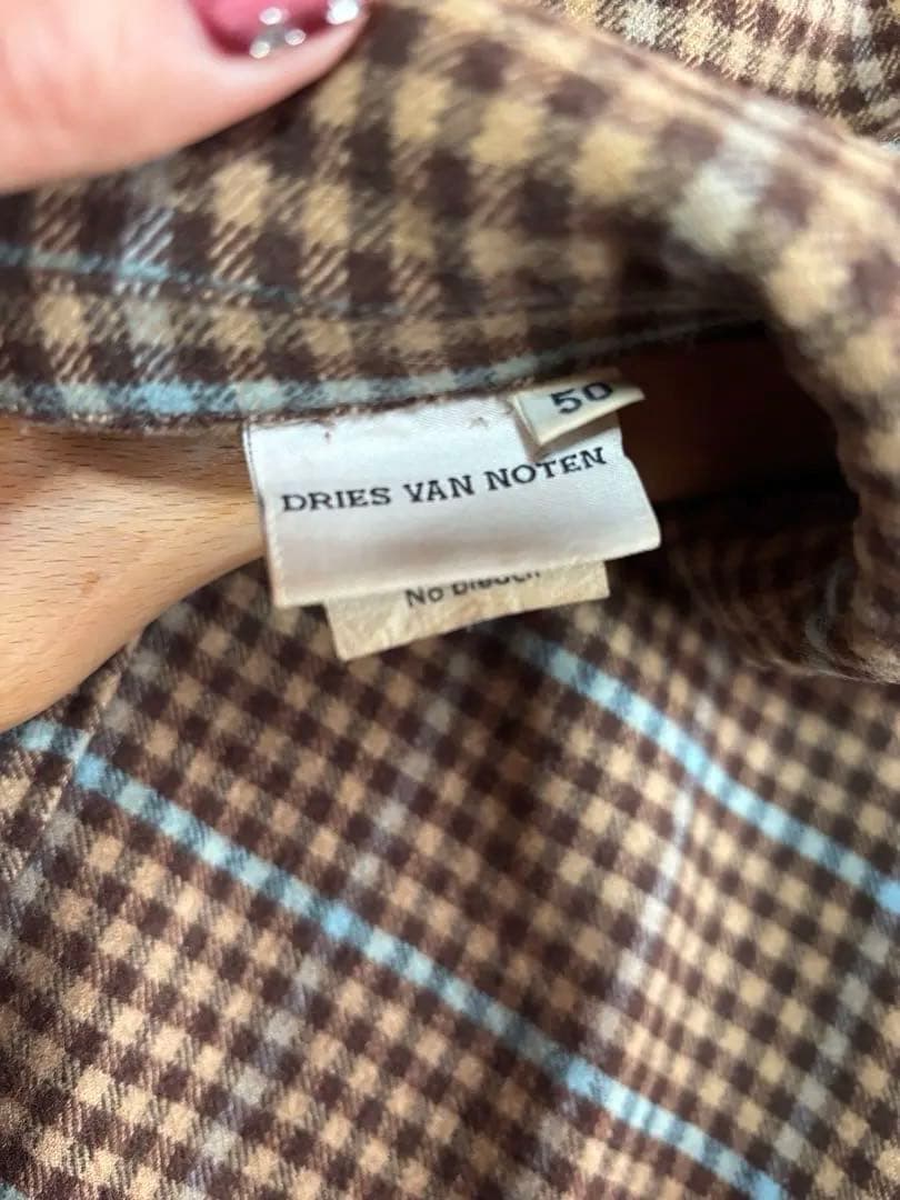 Dries van noten チェック柄ジャケットウール100%