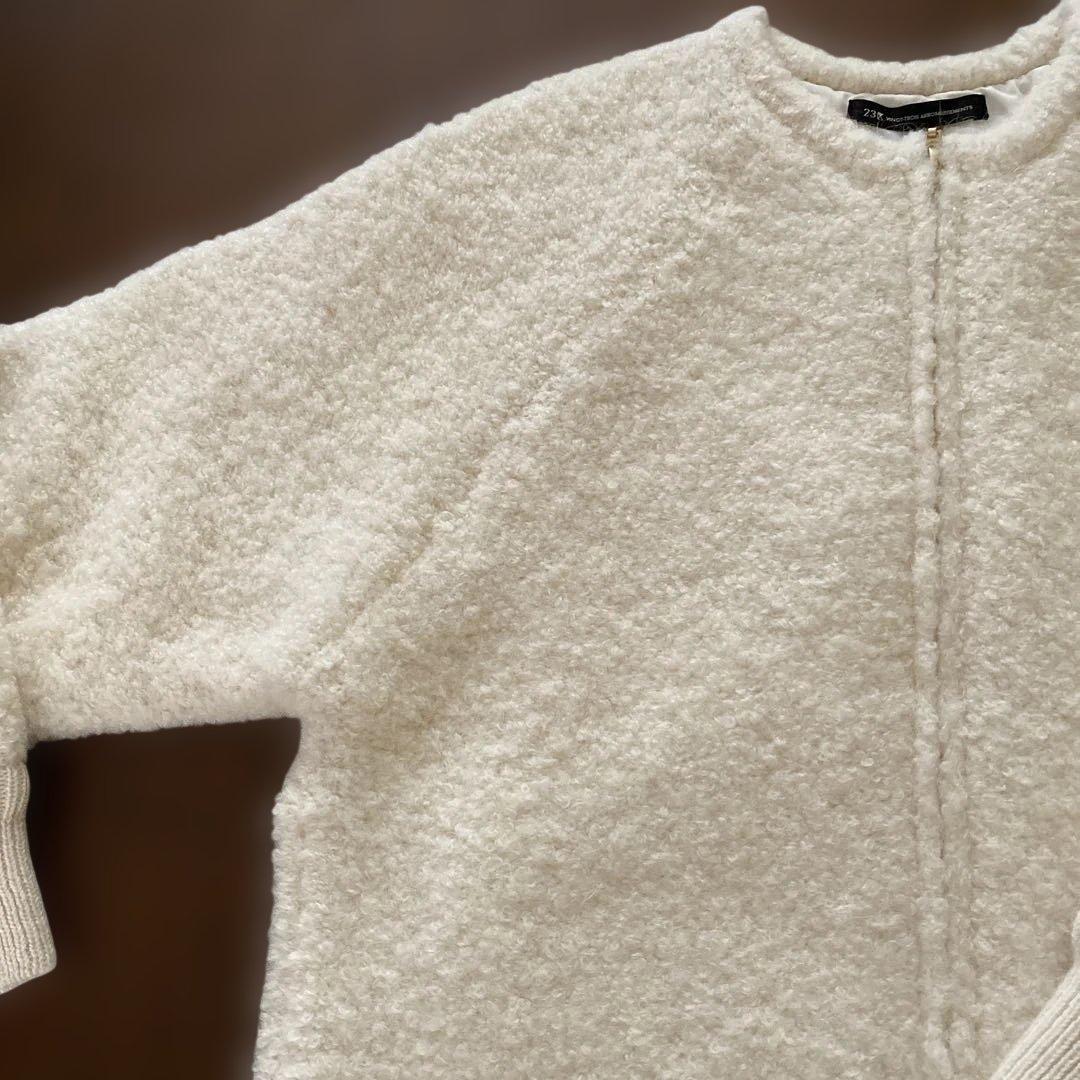 新品タグ付き23区 (洗える)ブークレニット ブルゾン32