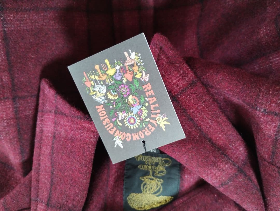 WOOL FLANNEL SHIRTS Mサイズ バーガンディ