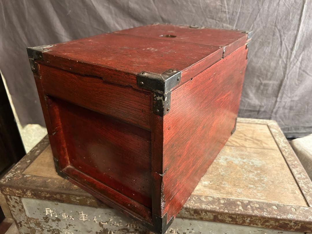 ◉【送料無料】デッドストック からくり銭箱 古民具 骨董