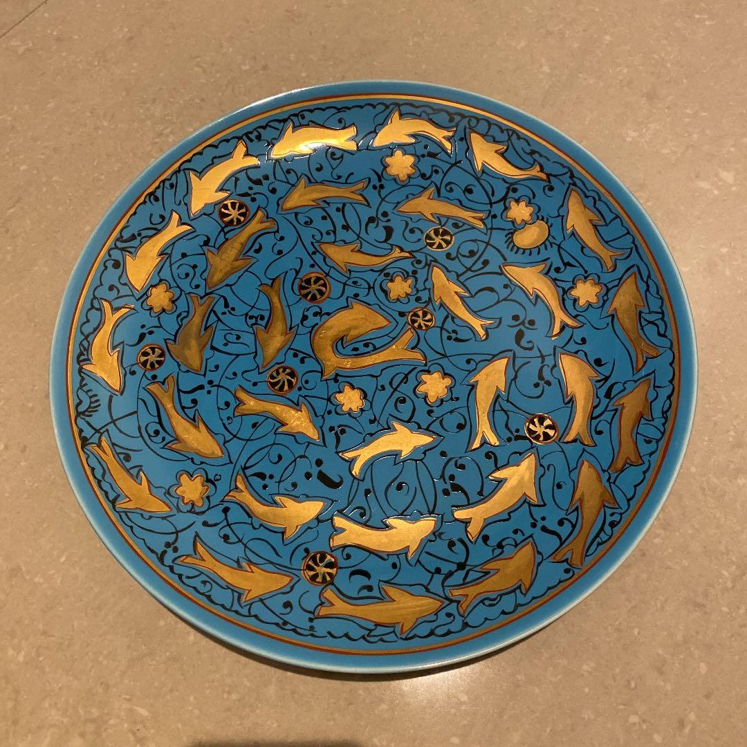人間国宝 加藤卓男 加藤幸兵衛 幸兵衛窯 青釉魚文皿 【KEIITO】