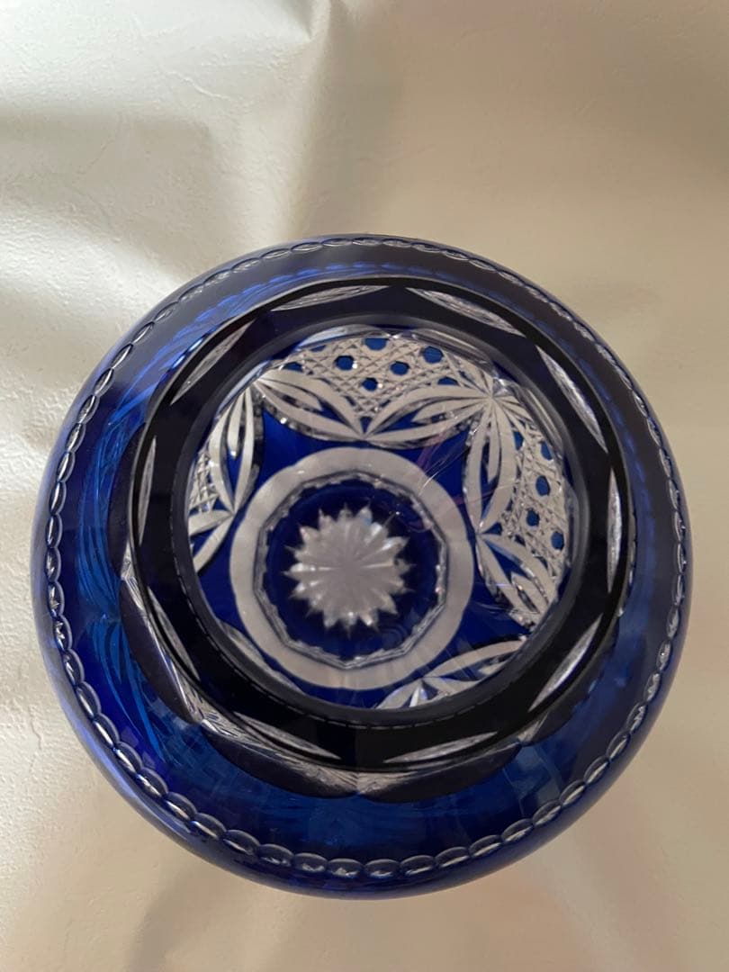 カガミクリスタル・江戸切子花瓶（木村秋男氏デザイン）