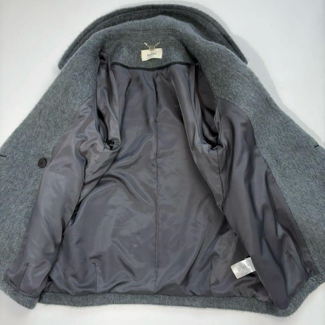 スナイデル コクーンダブルコート ウール アルパカ混 グレー オーバーサイズ