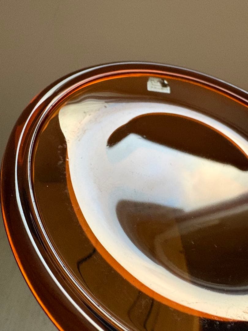 アラビアLuna ルナ　ガラスプレート　4枚セットブラウン　フィンランド