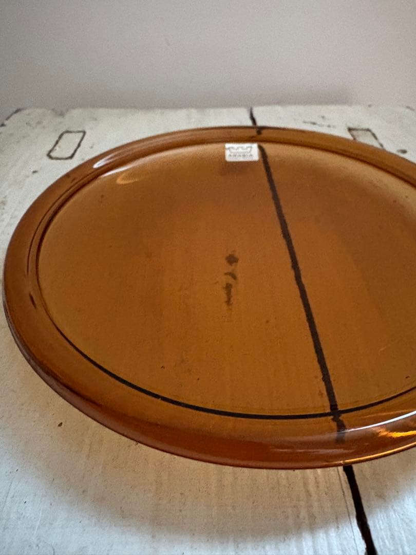 アラビアLuna ルナ　ガラスプレート　4枚セットブラウン　フィンランド