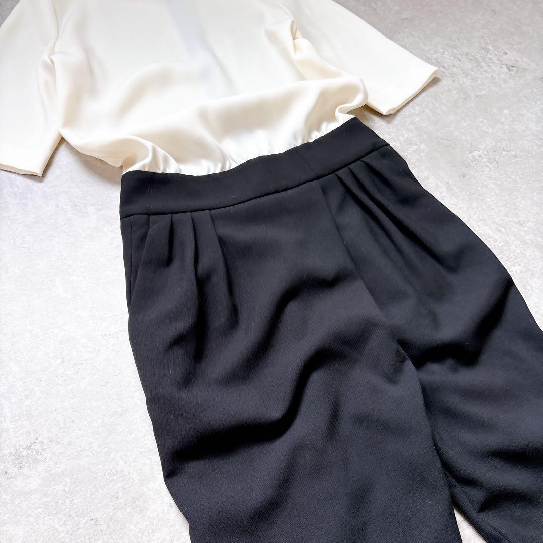 美品✨YOKOCHAN オールインワン　サロペット　ジャンプスーツ　半袖　白　黒