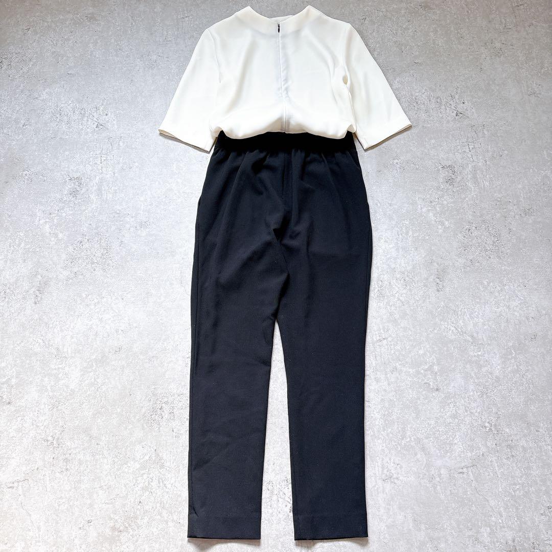 美品✨YOKOCHAN オールインワン　サロペット　ジャンプスーツ　半袖　白　黒