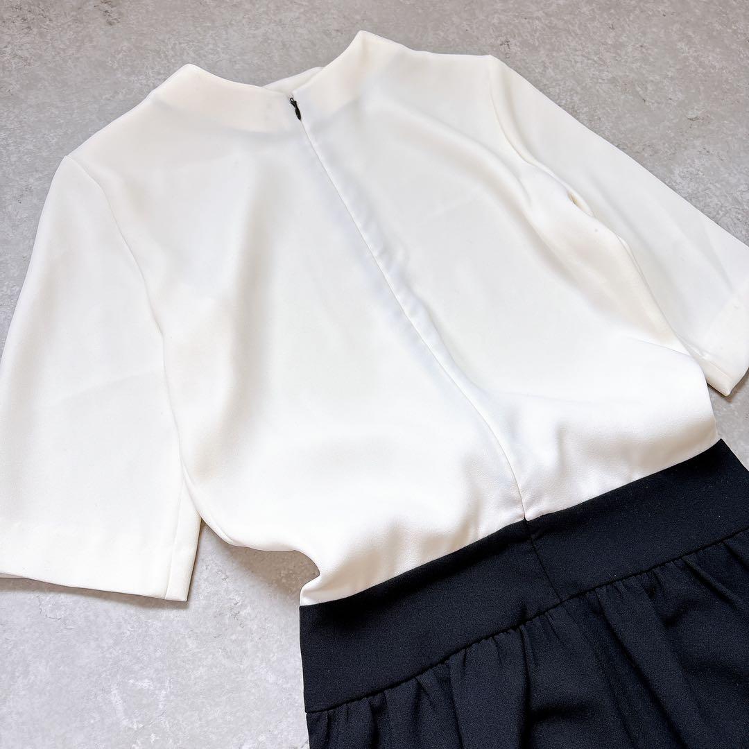 美品✨YOKOCHAN オールインワン　サロペット　ジャンプスーツ　半袖　白　黒