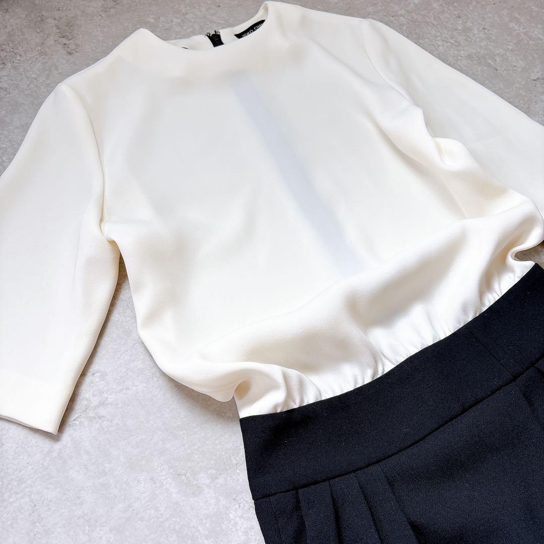 美品✨YOKOCHAN オールインワン　サロペット　ジャンプスーツ　半袖　白　黒