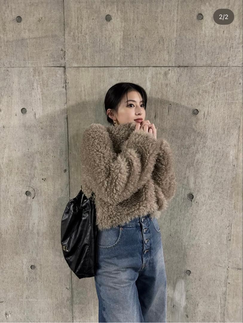 apweiser riche ボア ジャケット ブラウン