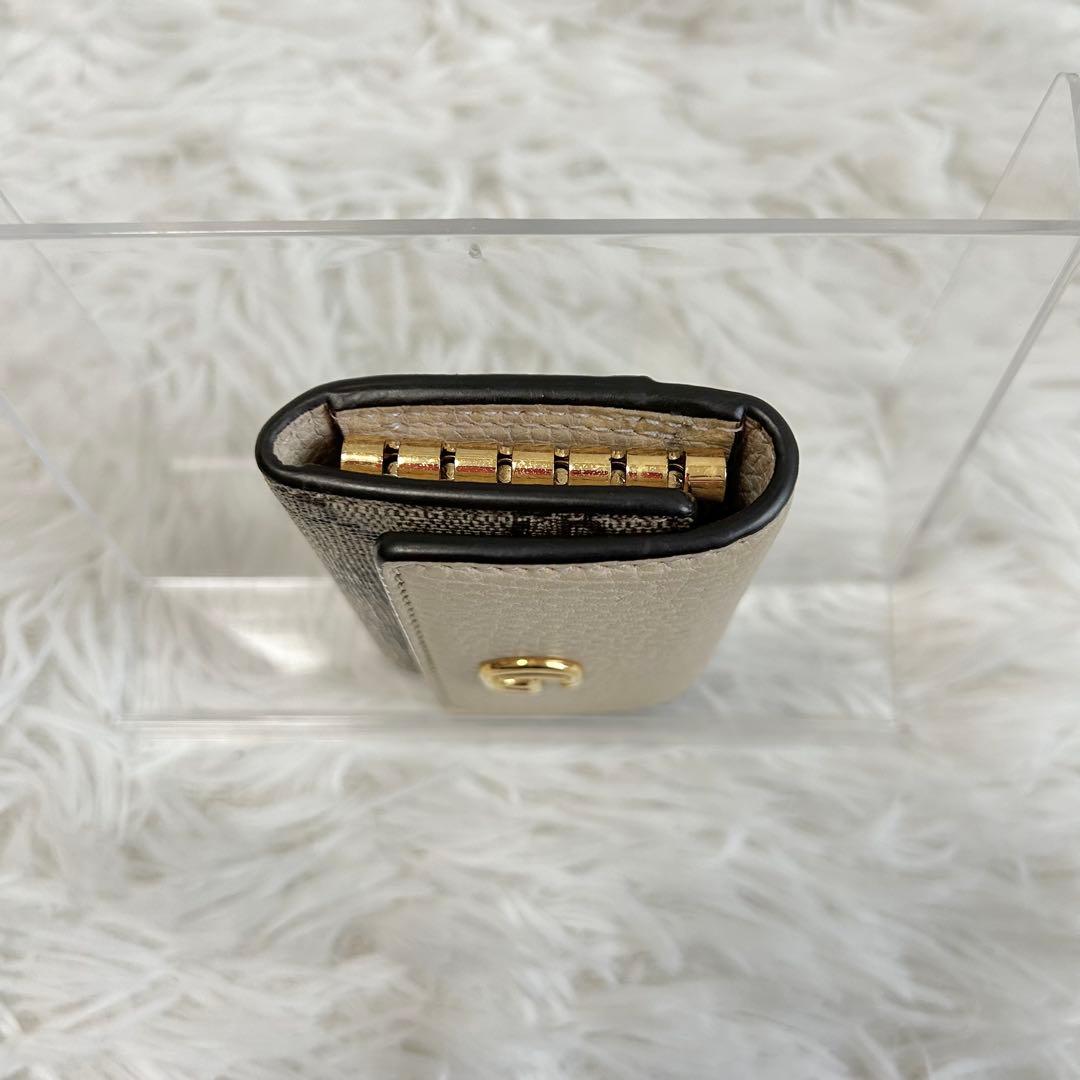 GUCCI GG柄 マーモント 6連 キーケース レザー PVC アイボリー