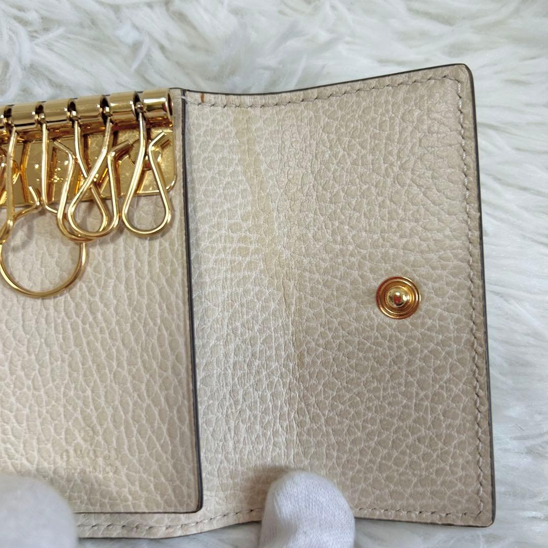 GUCCI GG柄 マーモント 6連 キーケース レザー PVC アイボリー