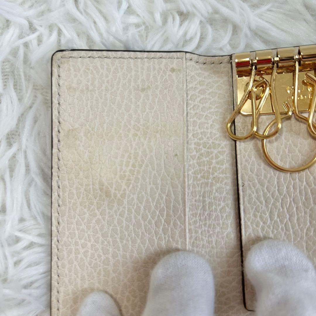 GUCCI GG柄 マーモント 6連 キーケース レザー PVC アイボリー