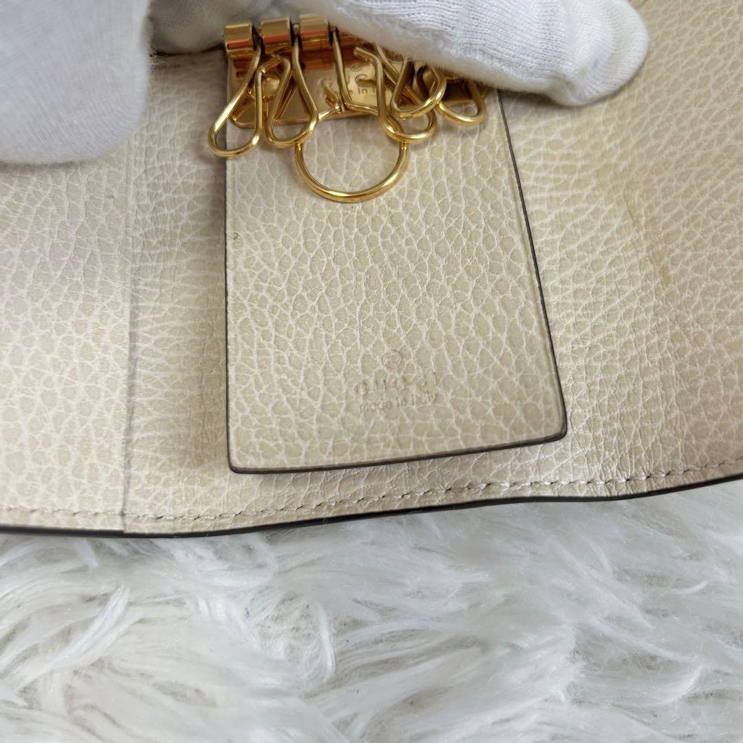 GUCCI GG柄 マーモント 6連 キーケース レザー PVC アイボリー