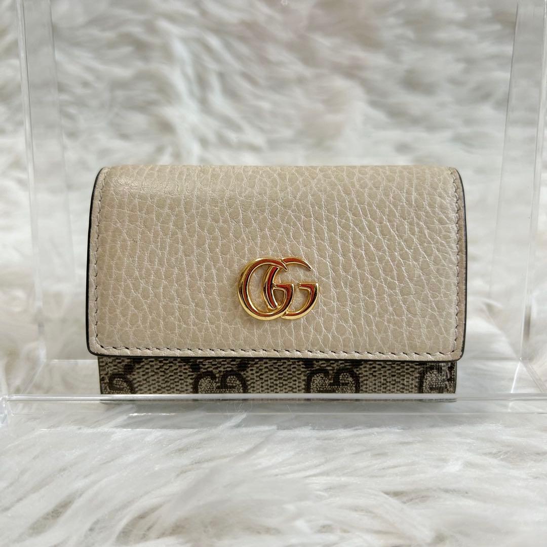 GUCCI GG柄 マーモント 6連 キーケース レザー PVC アイボリー