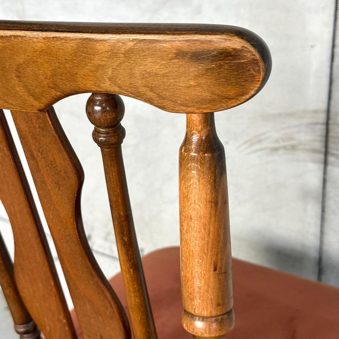 レトロ喫茶店風チェア ベロア座面 ウッドフレーム カフェスタイル インテリア椅子