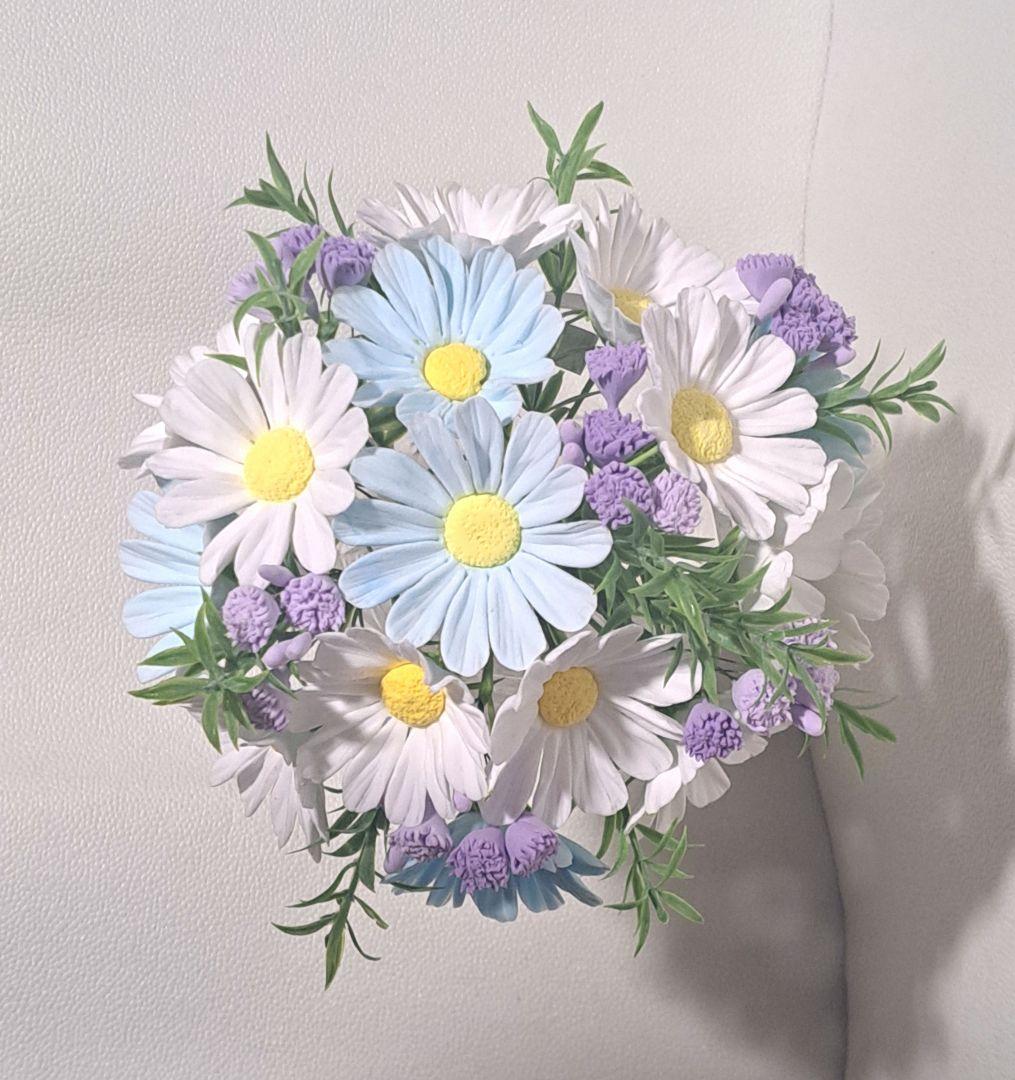 保護猫ファミリー クレイフラワー ブーケ型アレンジメント5点