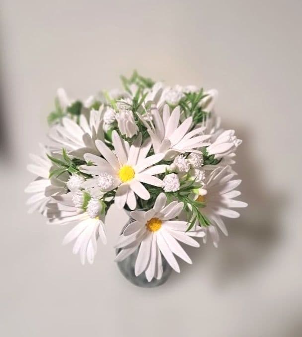 保護猫ファミリー クレイフラワー ブーケ型アレンジメント5点