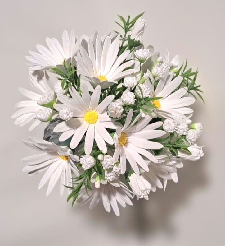 保護猫ファミリー クレイフラワー ブーケ型アレンジメント5点