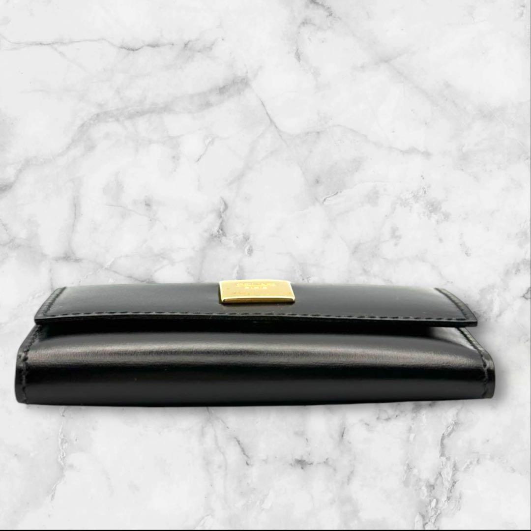 ヴィンテージ　セリーヌ　キーケース　ブラック　レッド　ゴールド　鍵　本革