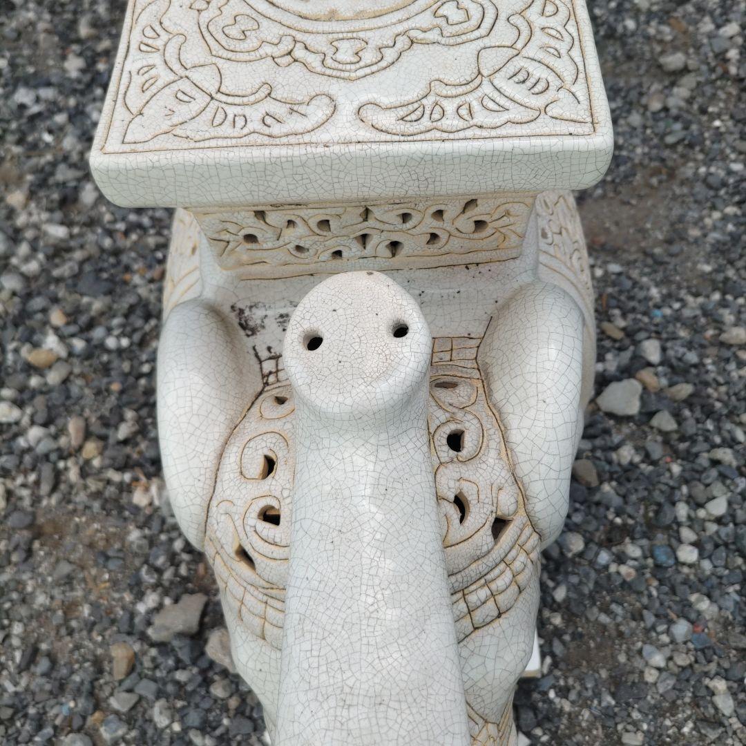 陶器製　象　花台　置物　インテリア アンティーク アジアン　オブジェ