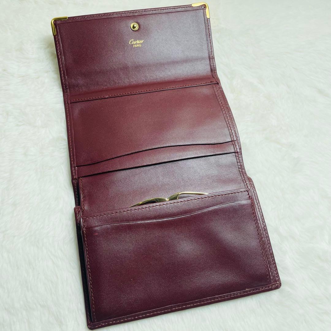 未使用級正規品Cartier カルティエ がま口 マストライン 三つ折り 希少