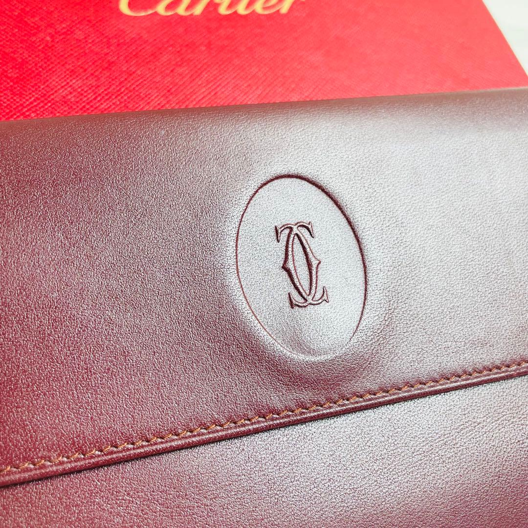 未使用級正規品Cartier カルティエ がま口 マストライン 三つ折り 希少
