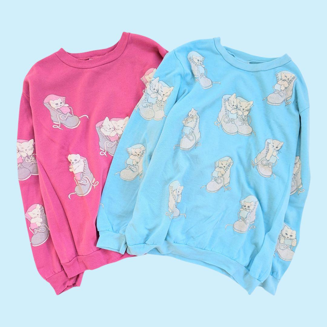 トップス vintage 80s SCARAB cat in shoe sweat set