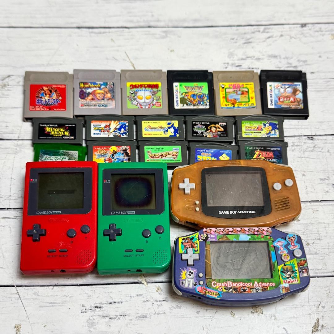 ニンテンドー ゲームボーイ ゲームボーイアドバンス 4台セット ソフト17本付