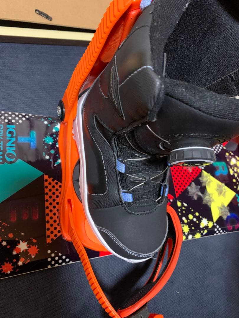 IGNIO スノーボード100cmキッズ＋Kissmarkビンディングセット袋付