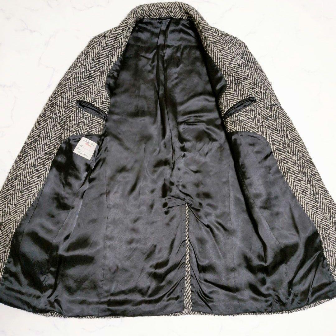 ルビアム チェスターコート ツイード ヘリンボーン イタリア製 L相当