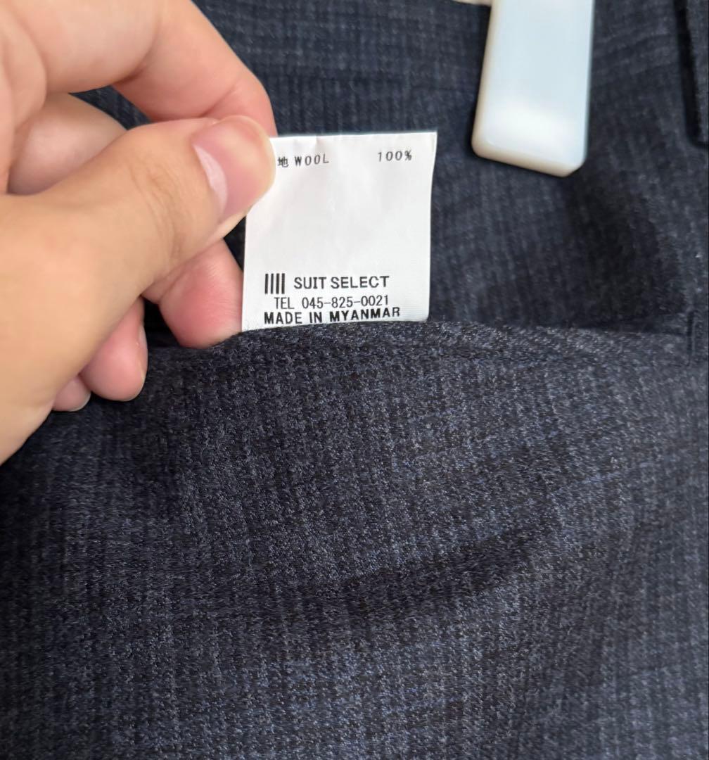 スーツセレクト マルゾット チェック ダブルブレスト セットアップ ネイビー