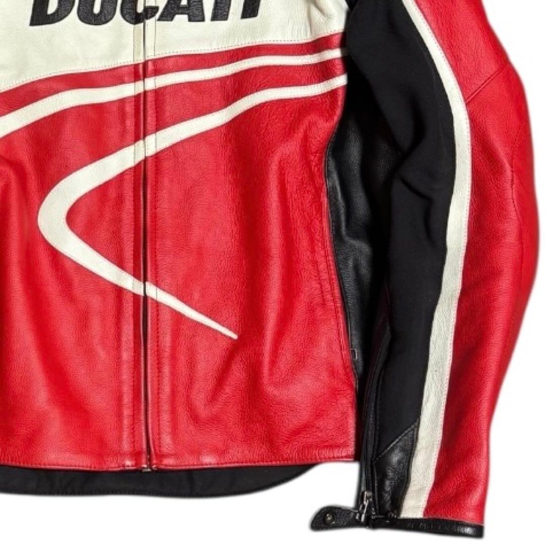 美品 DUCATI ダイネーゼ 立ち襟 本革 レザーライディングジャケット 50