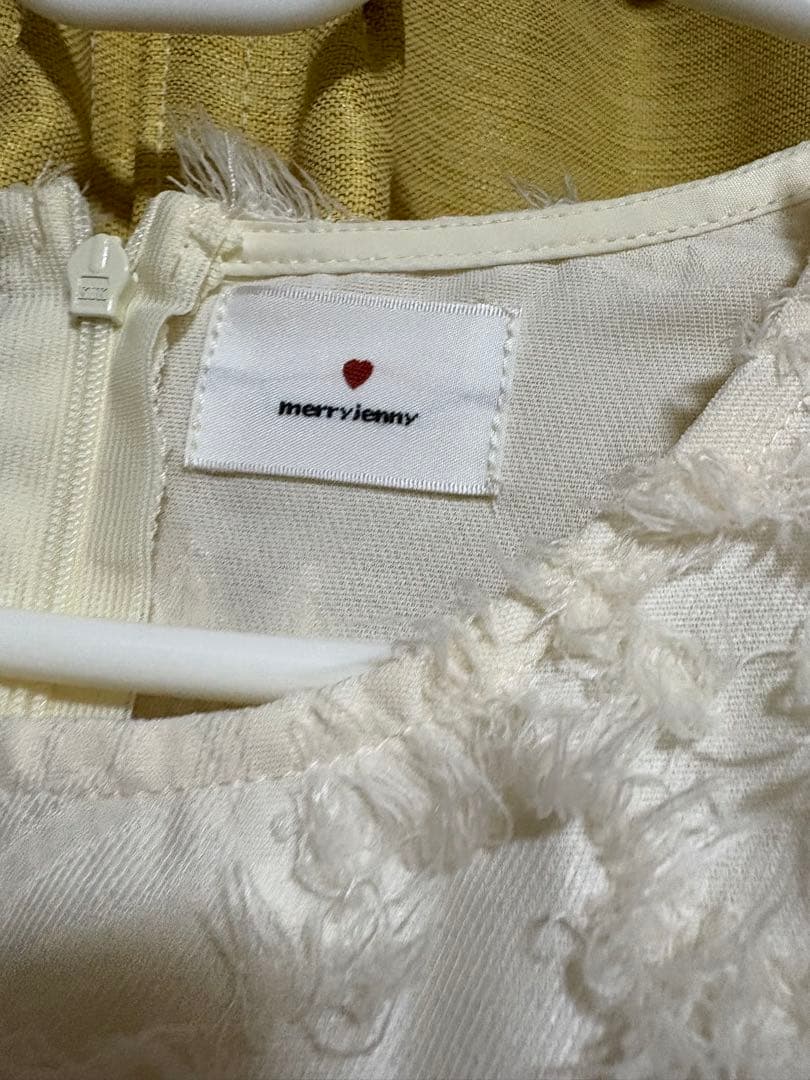 merry jenny バルーンリボンミニワンピース アイボリー