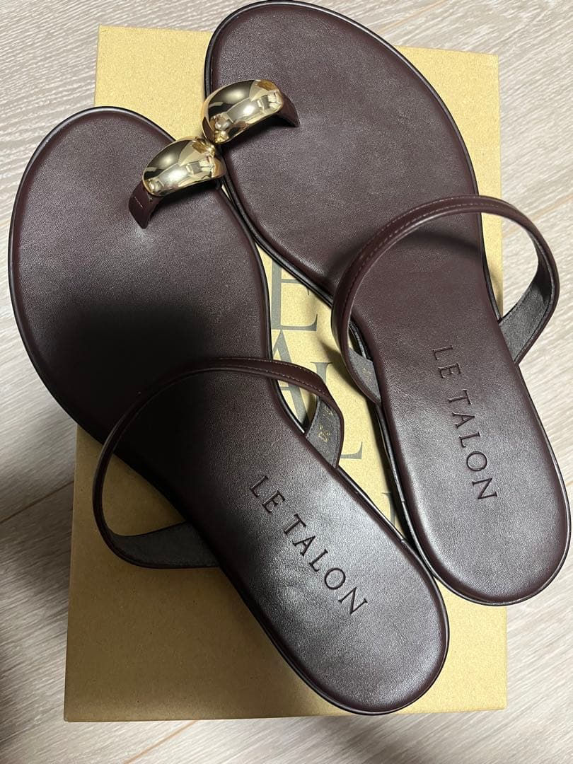 LE TALON メタルサムリングサンダル ブラウン　L