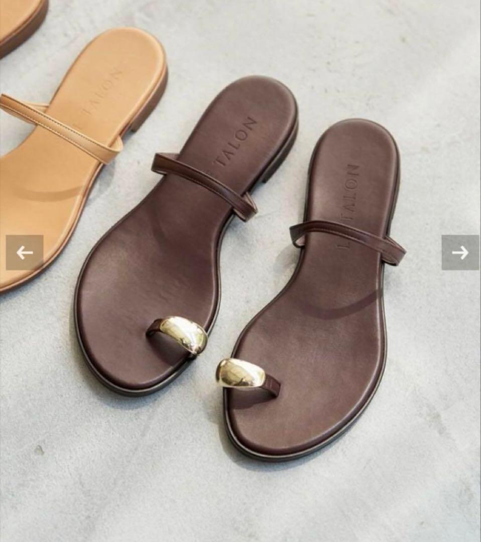 LE TALON メタルサムリングサンダル ブラウン　L