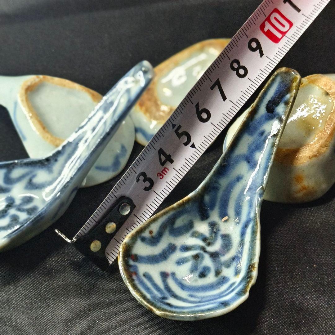 中国骨董 染付レンゲ 手描き 古美術品 アンティーク 時代物 コレクター放出美品