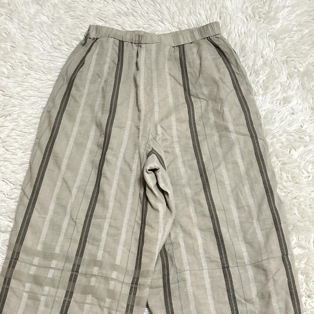 慈雨 センソユニコ ストライプ ワイドパンツ 楽ちん 美シルエット 日本製 40