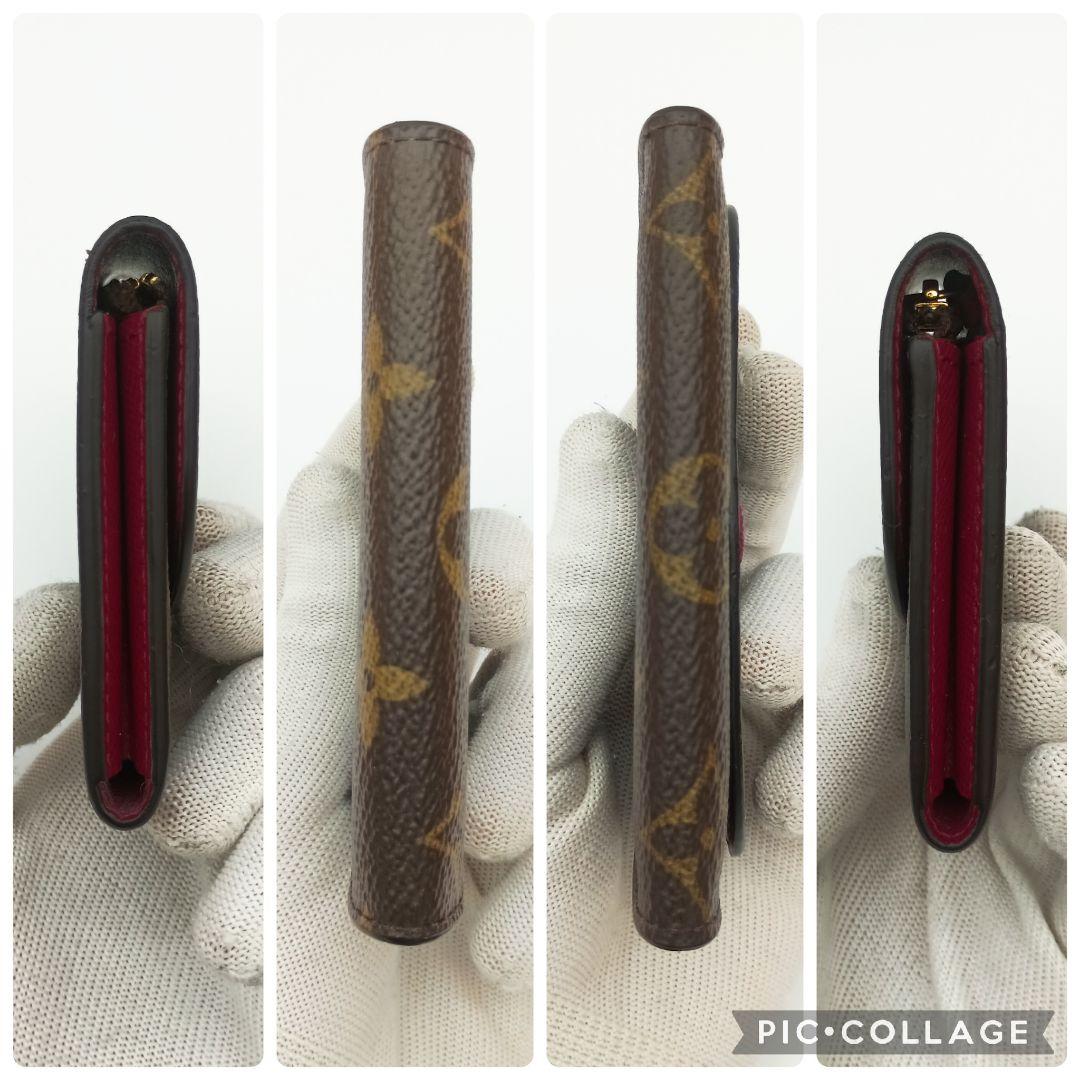 【美品S】ルイヴィトン　ポルトモネロザリ　モノグラム　フューシャ