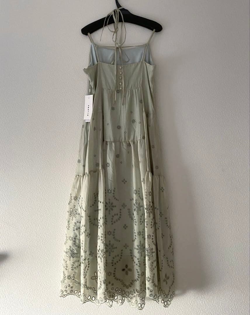 週末sale★カットワークレースティアードキャミワンピース